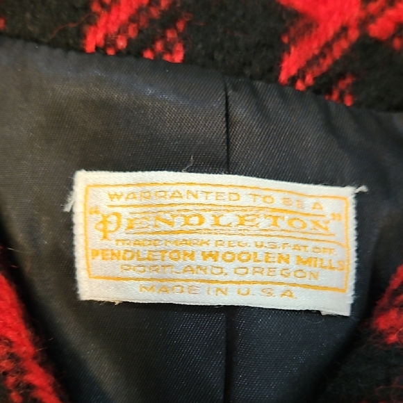 Pendleton Red and Black Wool Houndstooth Jacket Size 10 - Picture 11 of 14